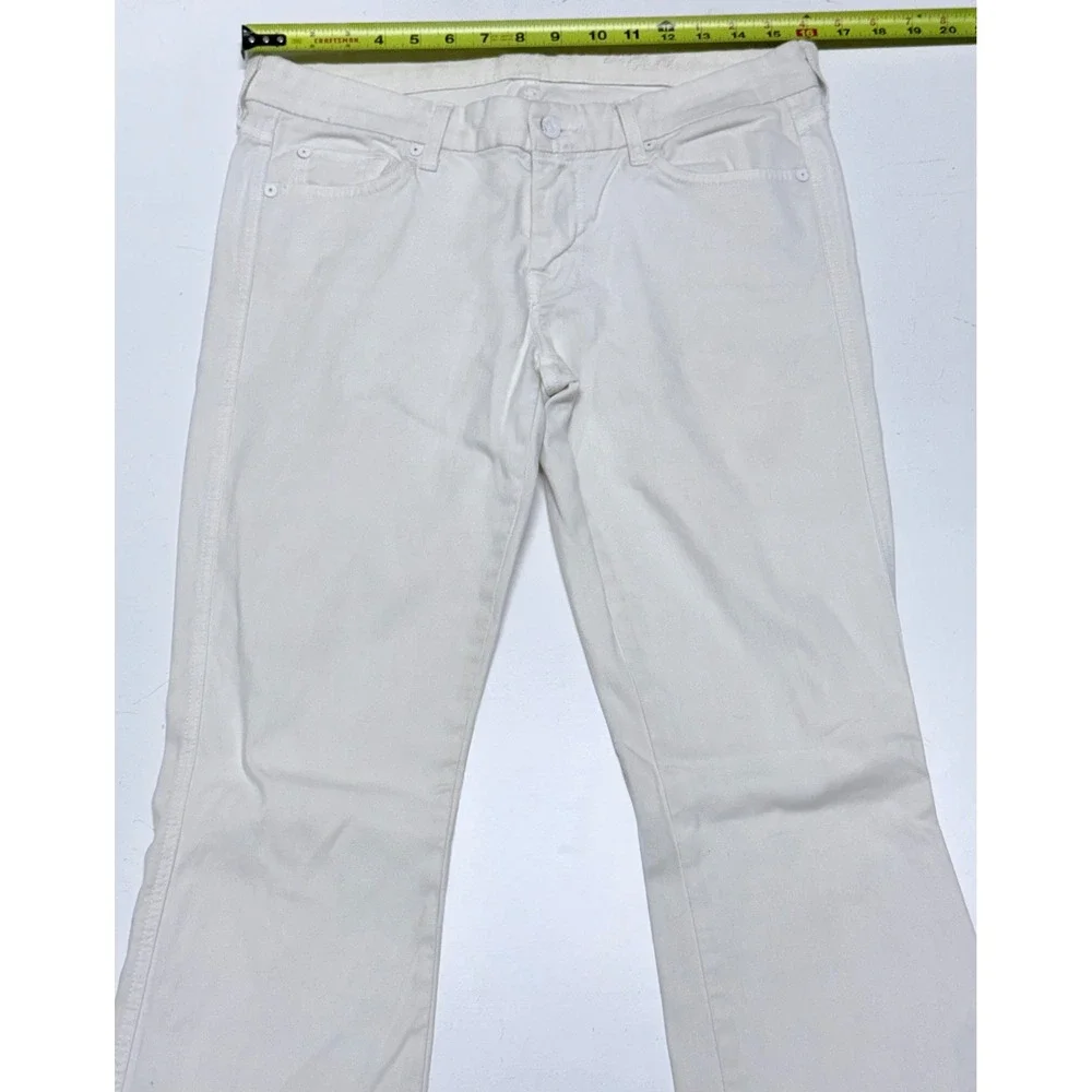 7 For All‎ Mankind A Pocket White Flare Jeans Size 30 Low Rise Bootcut Stretch
